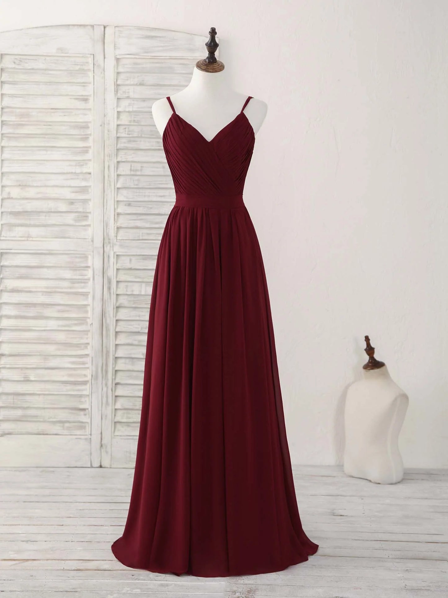 Burgundy Chiffon Long Prom Dress Burgundy Evening Dress