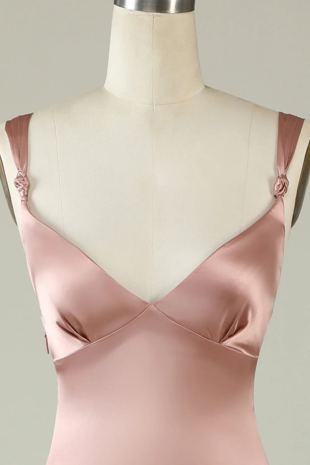 Asymmetrical Spaghetti Straps Bridesmaid Dress with Slit