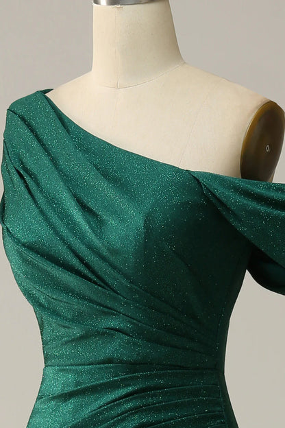 OKBBN Mermaid One Shoulder Split Long Evening Dress