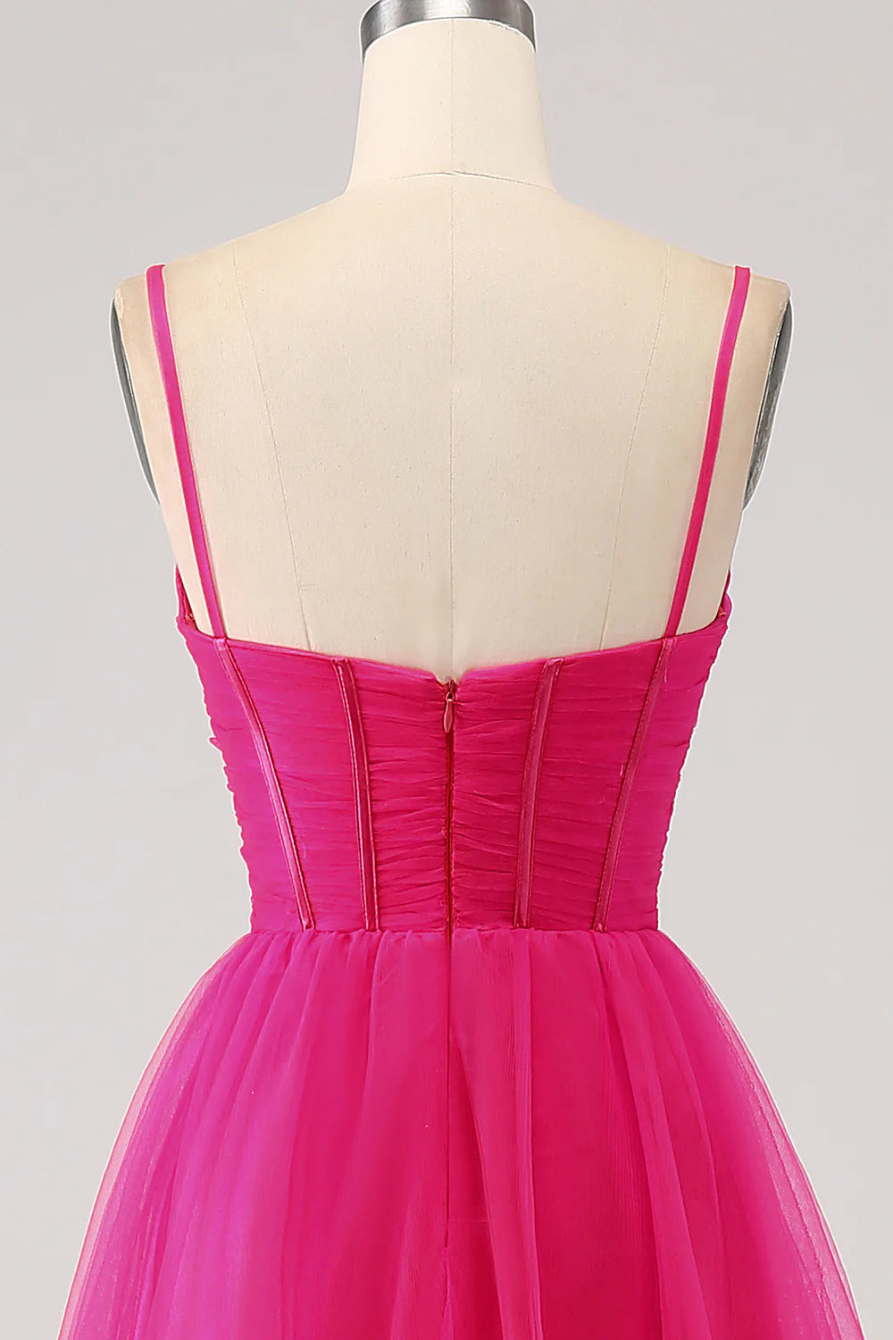 OKBBN A-line slim shoulder strap long tight corset slit dance dress