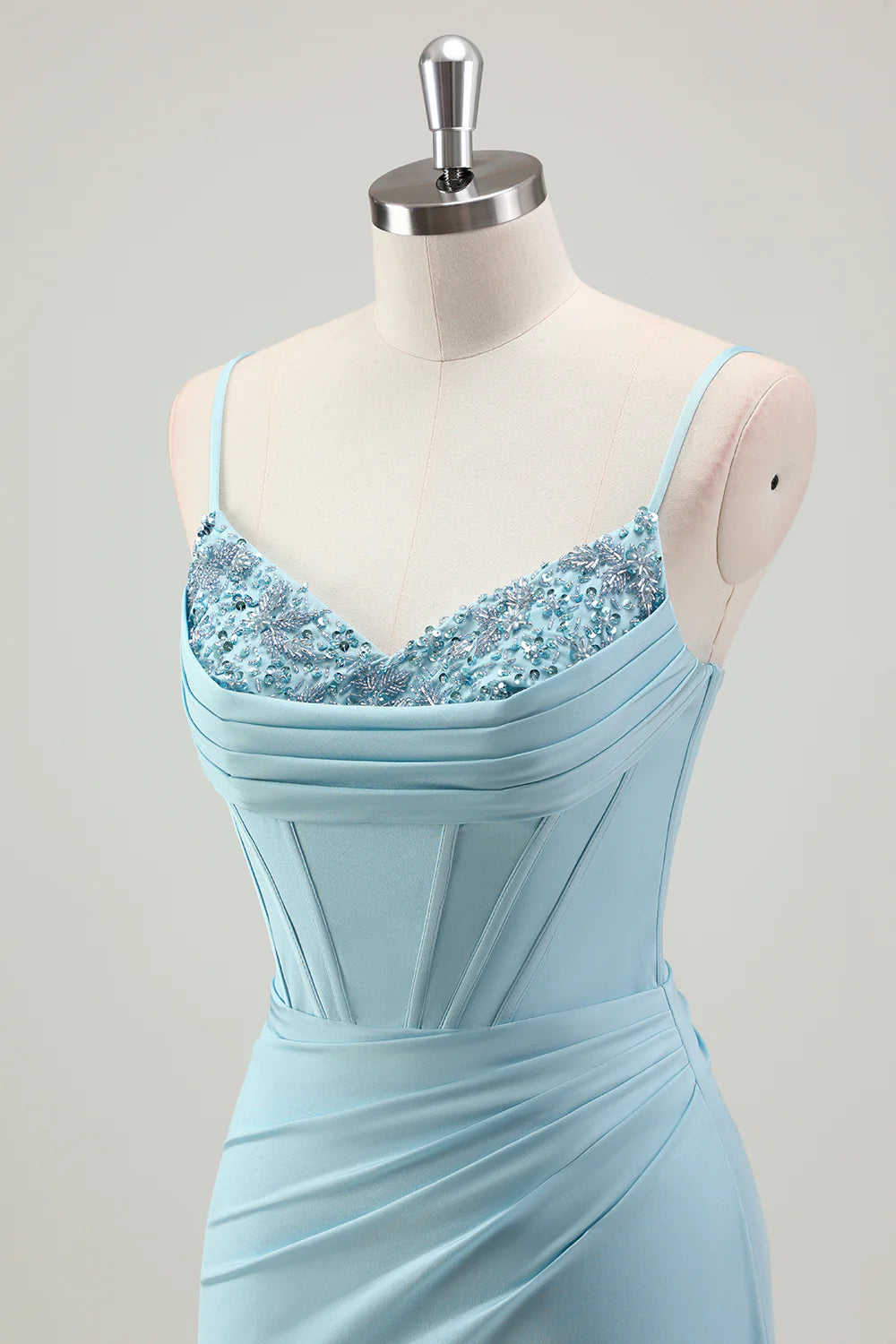 OKBBN Shining Mermaid Strap Tight corset Ball Dress