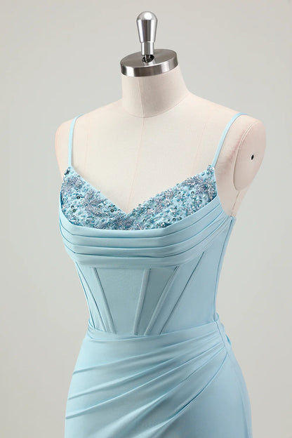 OKBBN Shining Mermaid Strap Tight corset Ball Dress