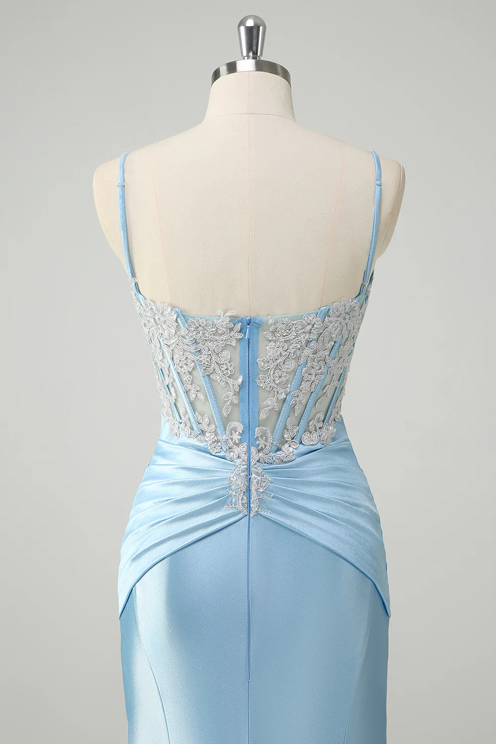OKBBN mermaid slim shoulder strap tight corset long pleated ball dress