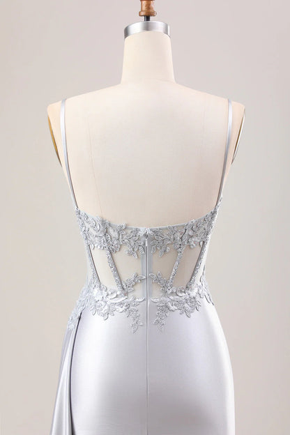OKBBN mermaid pleated transparent top tight corset satin Huatuo trailing ball dress