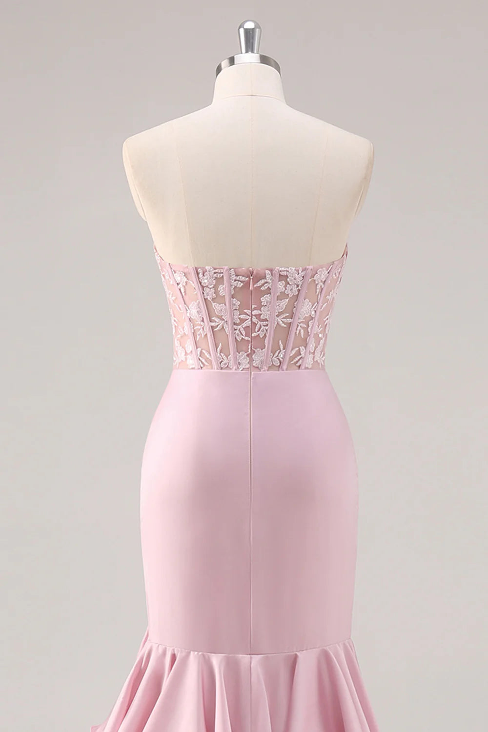OKBBN Beautiful Mermaid Lace Layered Ruffle Evening Dress