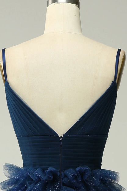 OKBBN Elegant Layered A-line Strap Evening Dress