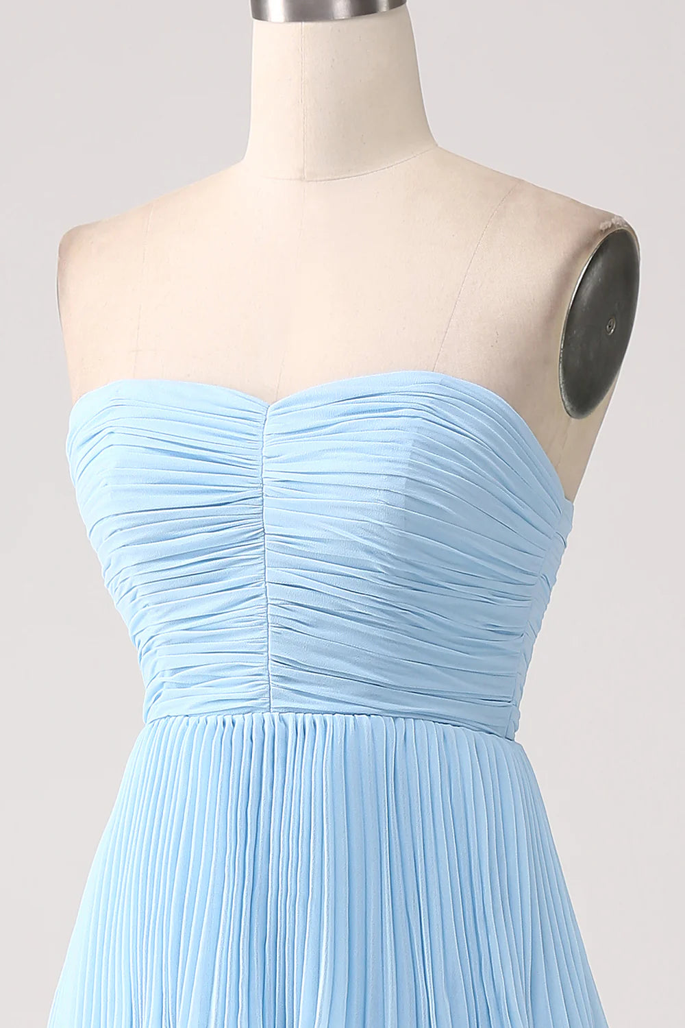 OKBBN Sweetheart pleated strapless long bridesmaid dress