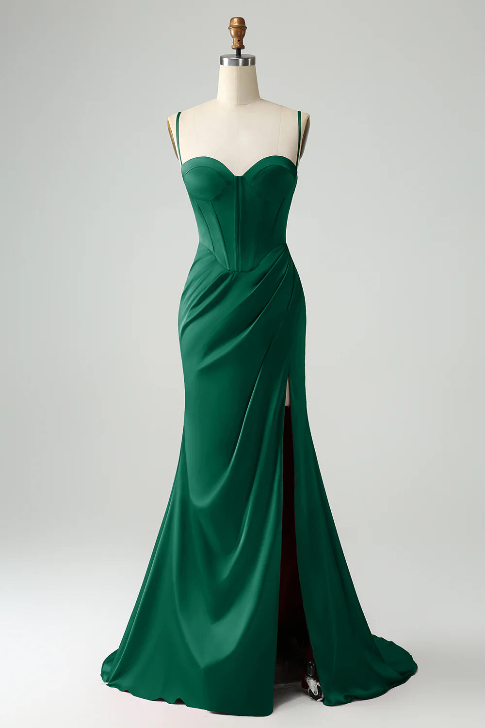 OKBBN mermaid slim shoulder strap pleated slit dance dress