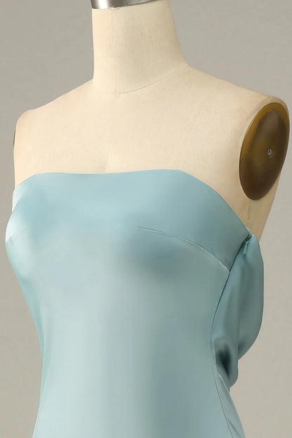 OKBBN Mermaid Satin Sleeveless Off Shoulder Evening Dress