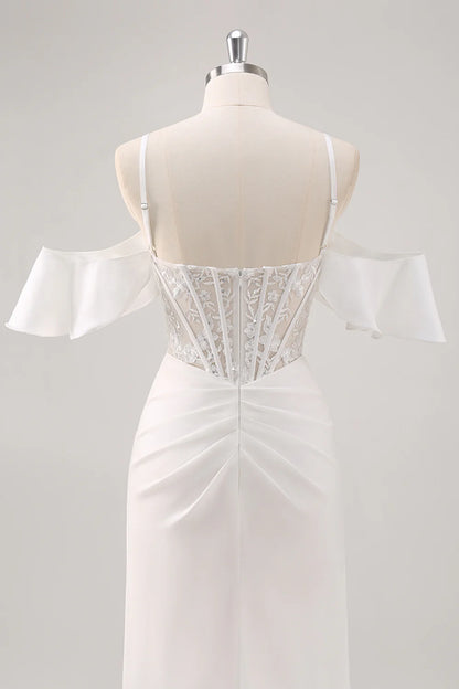 OKBBN Elegant Lace Corset Split Evening Dress