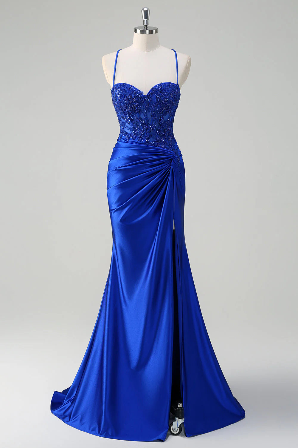 OKBBN elegant mermaid pleated applique slit dance dress