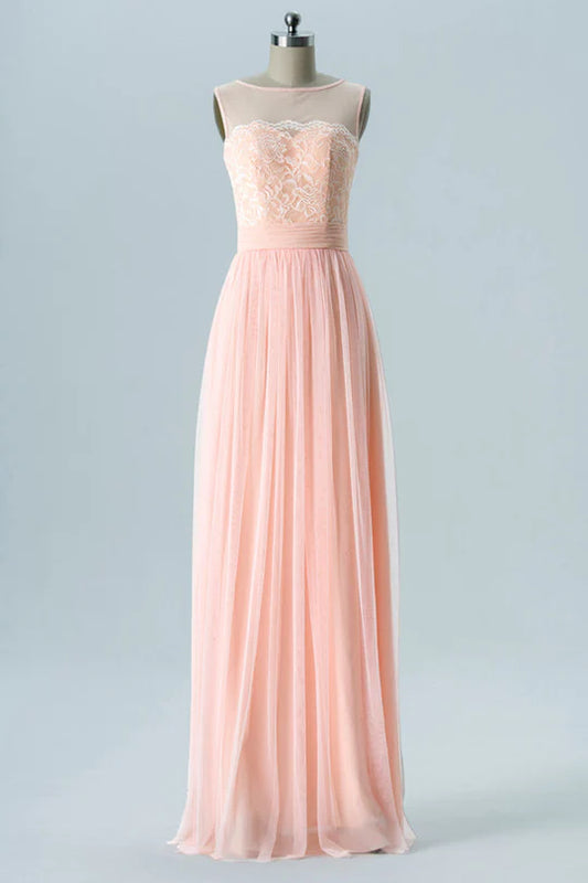 Embroidered Sleeveless Bridesmaid Dress