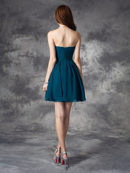 A-line skirt sweet princess ruffle edge sleeveless chiffon short skirt