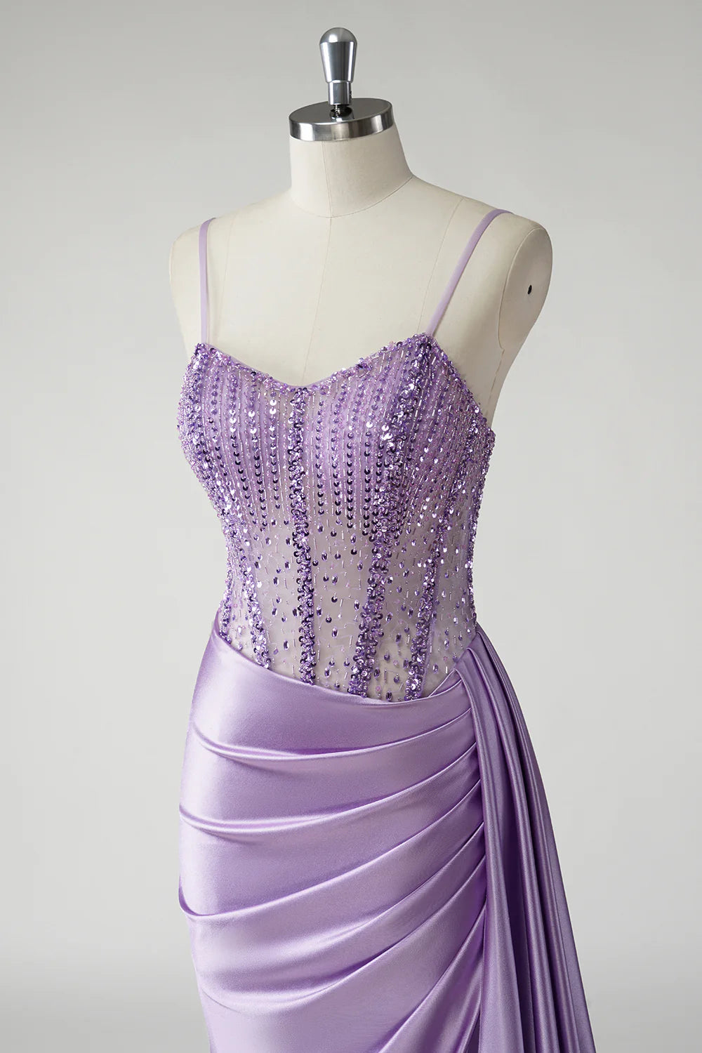 OKBBN Elegant Mermaid Corset Satin Evening Dress