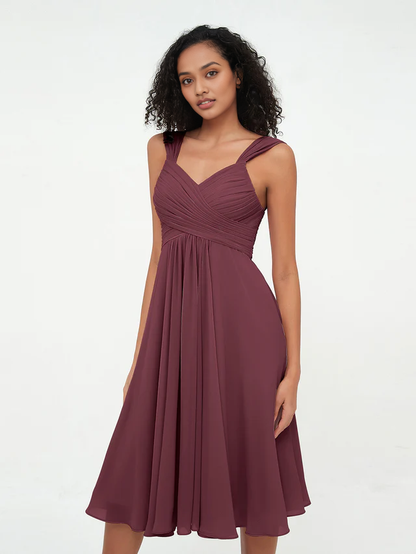 OKBBN Chiffon Sleeveless Skirt Bridesmaid Dress