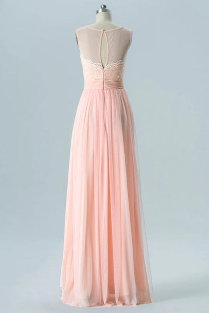 Embroidered Sleeveless Bridesmaid Dress