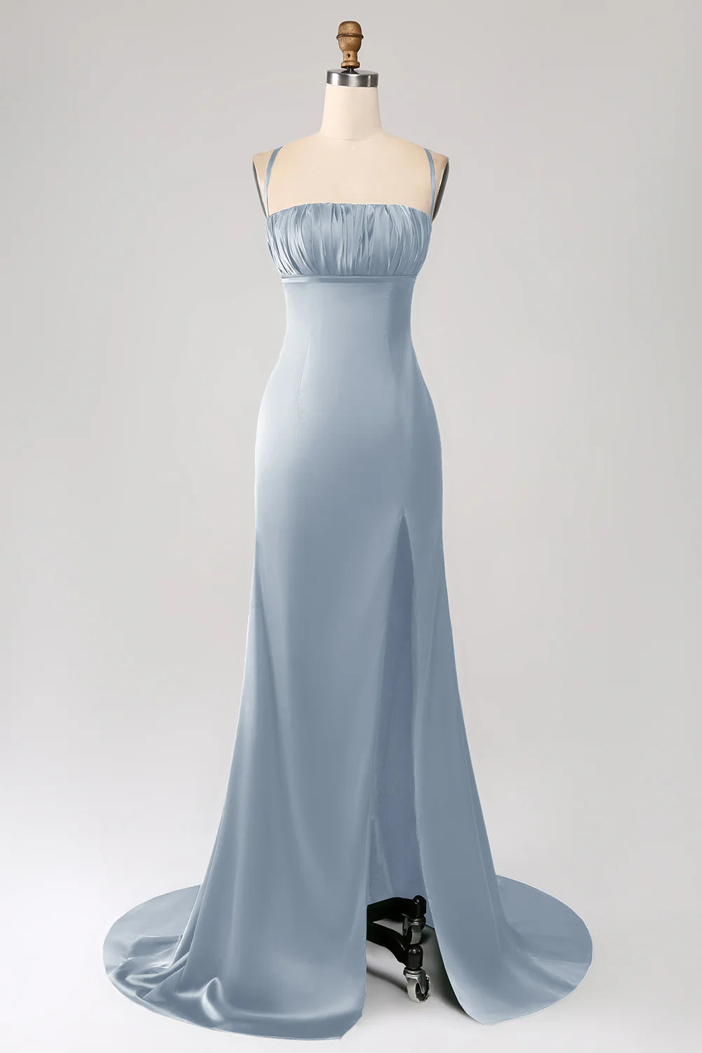 OKBBN Elegant Mermaid Strap Satin Ball Dress