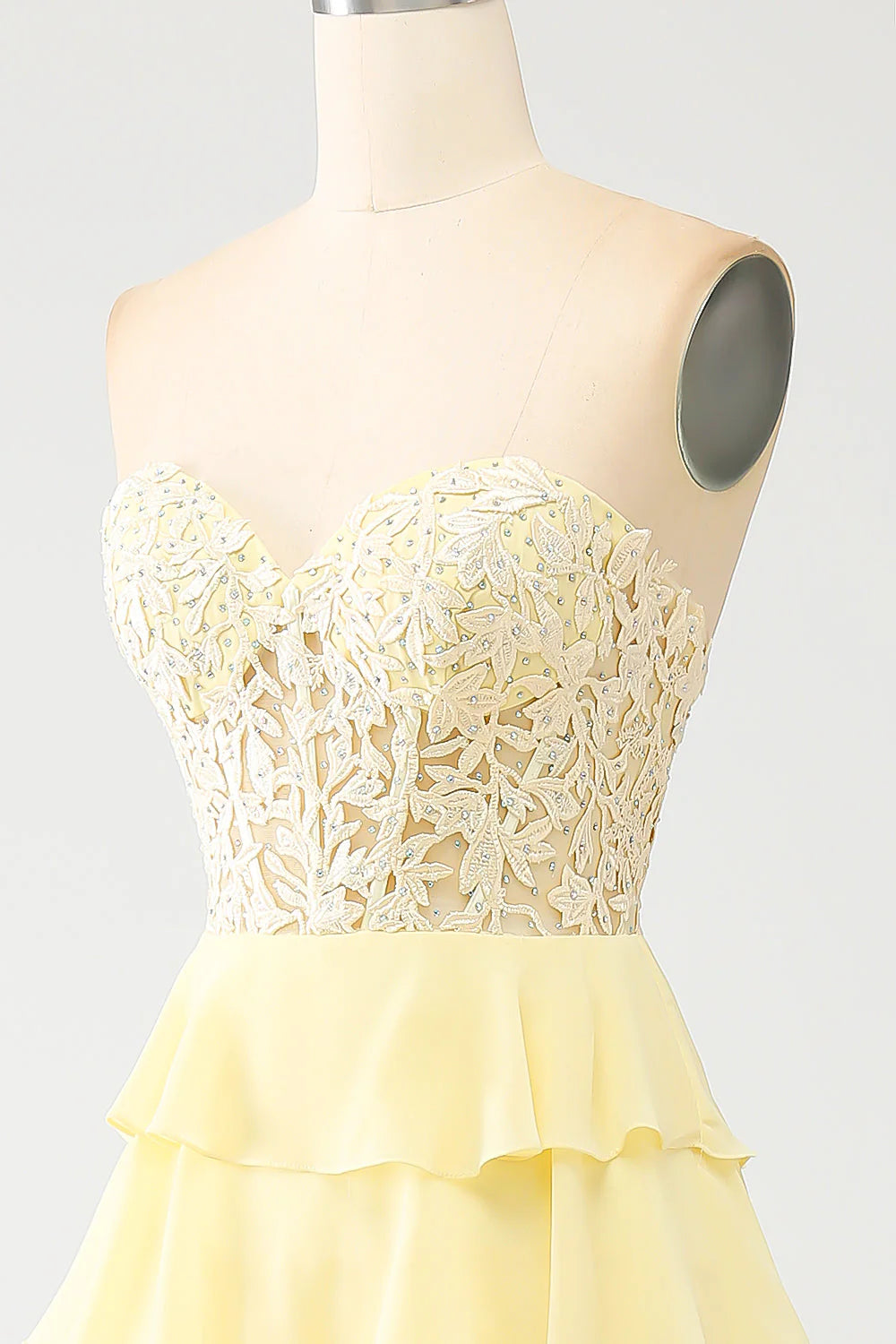 OKBBN A-line Sweetheart Layered Corset Long Ball Dress