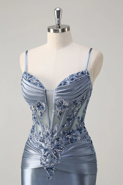 OKBBN's dignified mermaid pleated tight corset long ball dress