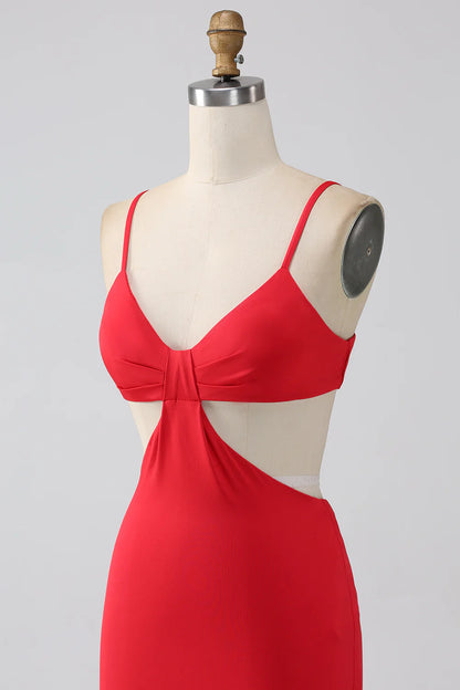 OKBBN sexy mermaid slim shoulder strap pleated backless long ball dress