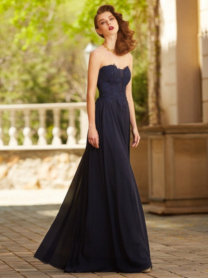 Elegant Princess Sweet Sleeveless Floor Sticker Chiffon Dress