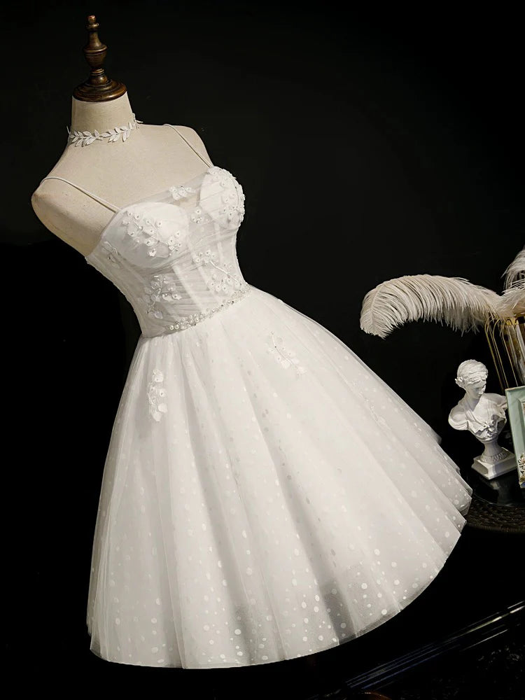 Sweetheart Neck Tulle Lace Short  Homecoming Dress