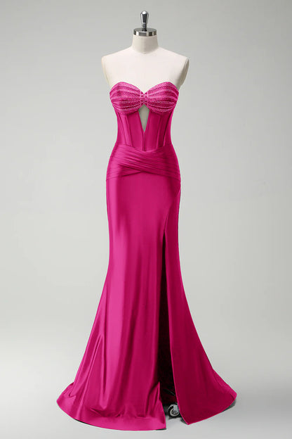 OKBBN mermaid slit tight corset hollow ball dress