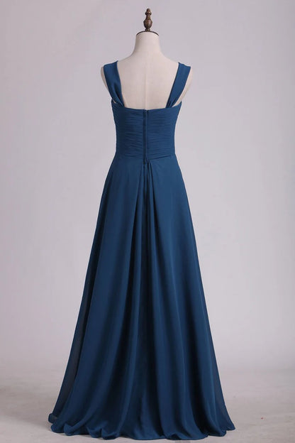 Sweetheart Backless A-Line Long Bridesmaid Dress