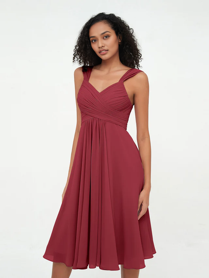 OKBBN Chiffon Sleeveless Skirt Bridesmaid Dress