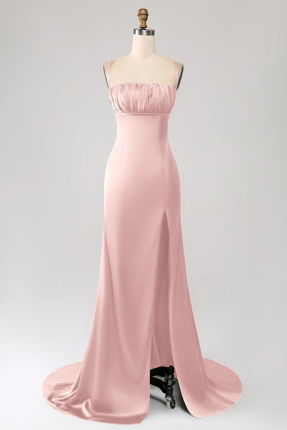 OKBBN Elegant Mermaid Strap Satin Ball Dress