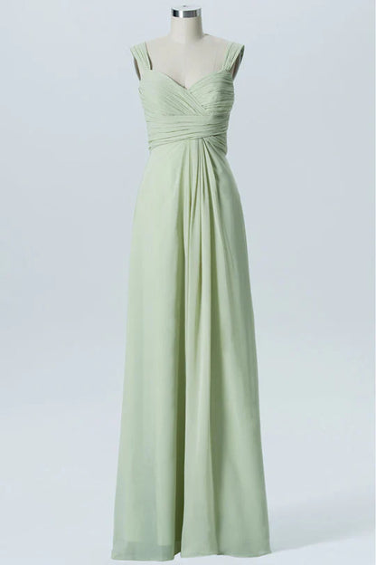 Chiffon Banded Waist Bridesmaid Dress