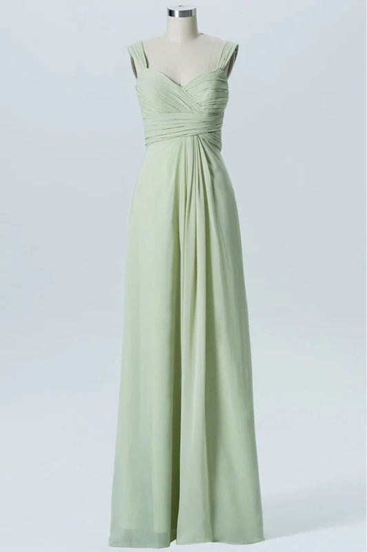 Chiffon Banded Waist Bridesmaid Dress