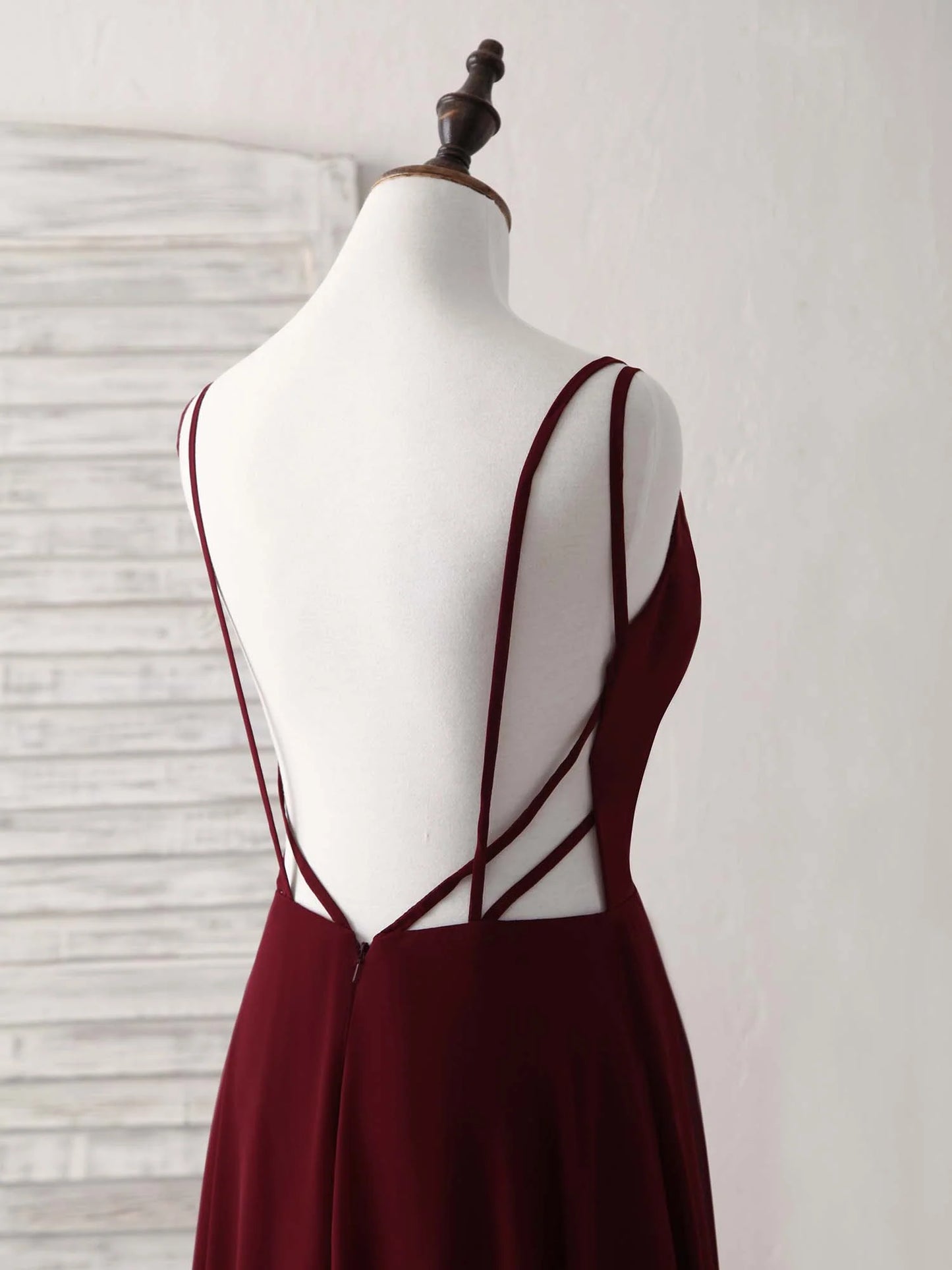 Chiffon Long Prom Dress Backless Evening Dress