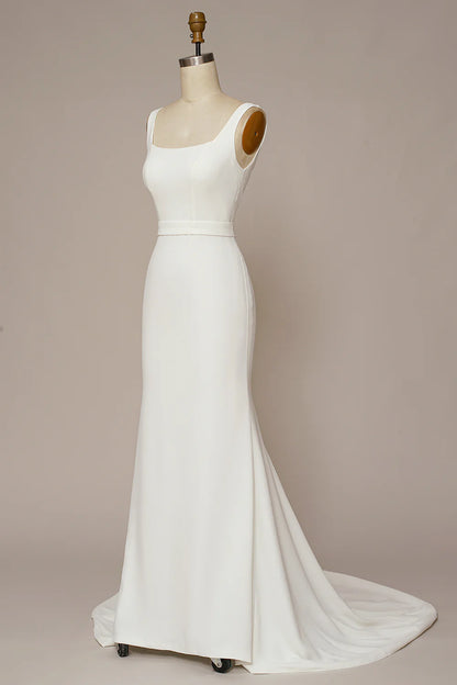 Simplicity Mermaid Square Neck Wedding Dress