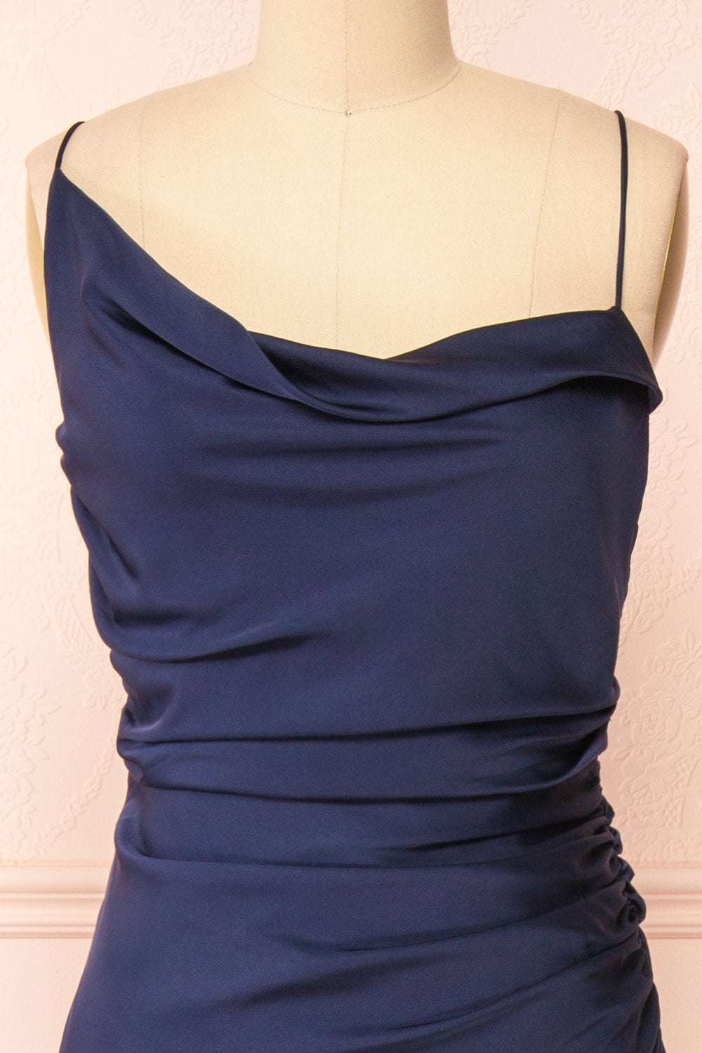 Navy Blue Cross-Back Sheath Maxi Dress