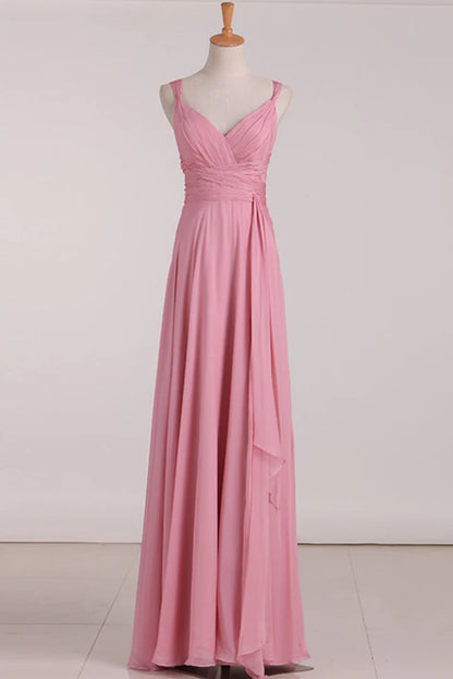 Lace-Up Back Long Bridesmaid Dress