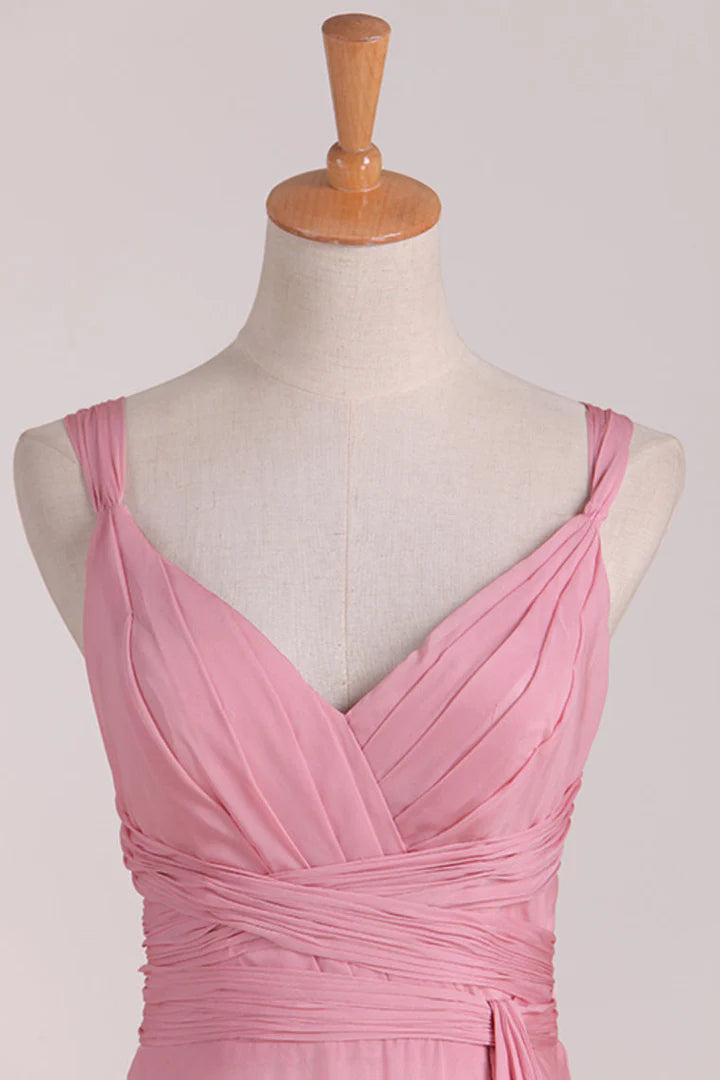 Lace-Up Back Long Bridesmaid Dress