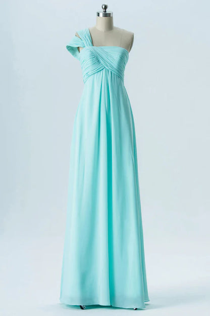 One-Shoulder Double Straps Bridesmaid Dress