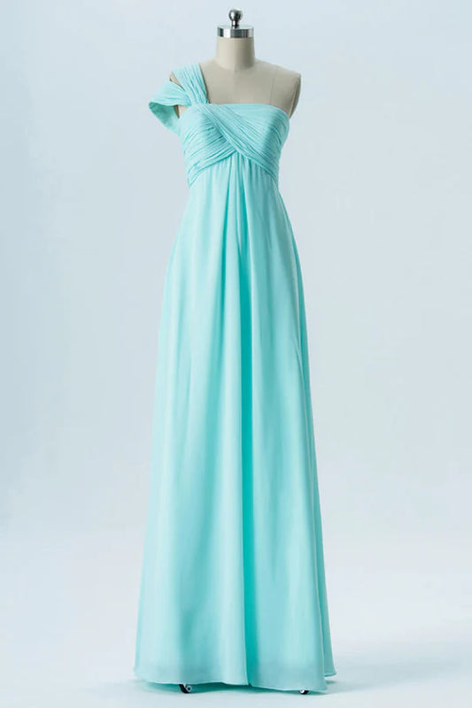One-Shoulder Double Straps Bridesmaid Dress