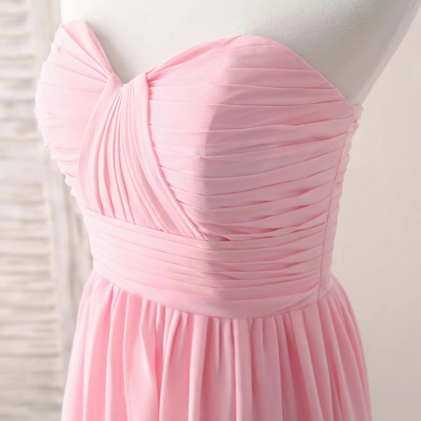 Sweetheart Neck Chiffon High Low Prom Dress Bridesmaid Dress