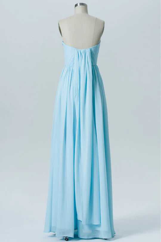 Light Blue Sweetheart Bridesmaid Dress