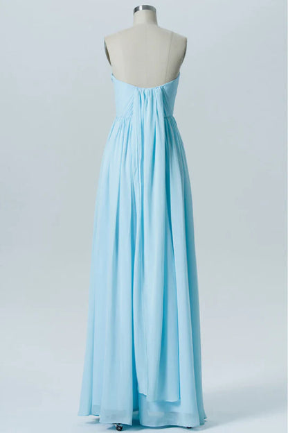 Light Blue Sweetheart Bridesmaid Dress