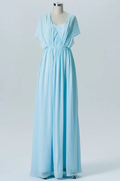 Light Blue Sweetheart Bridesmaid Dress