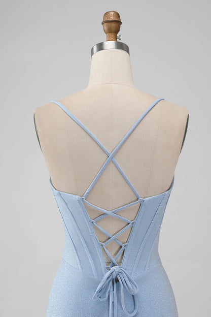 Bodycon Spaghetti Straps Corset Short Homecoming Dress