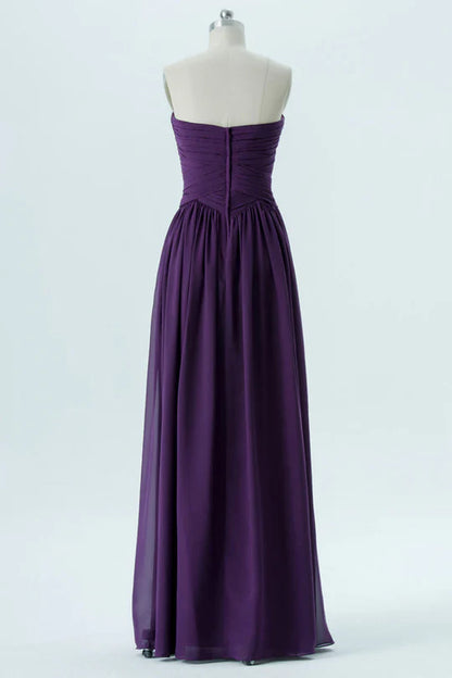 Chiffon Sweetheart Strapless Bridesmaid Dress