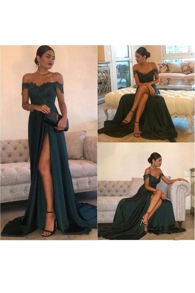 Sexy one shoulder ball dress with elastic satin embellishments set and split