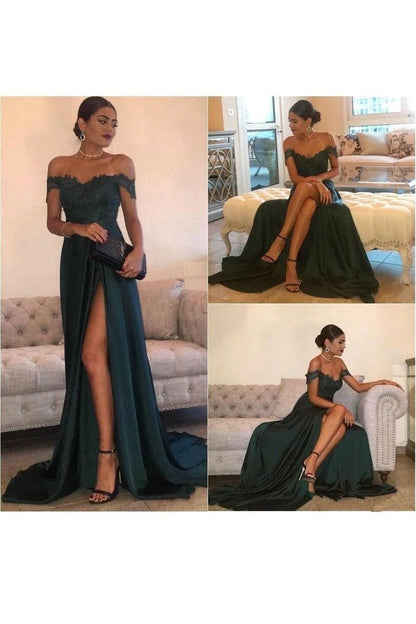 Sexy one shoulder ball dress with elastic satin embellishments set and split