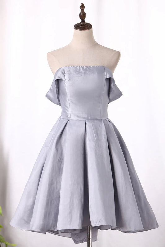 Elegant One Shoulder Taffeta Cocktail Dress Asymmetric
