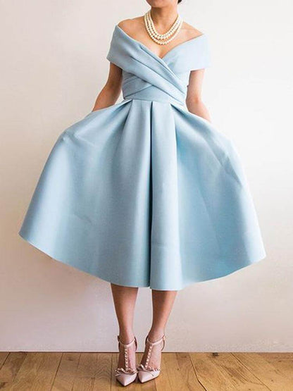 One Shoulder Cocktail Dress V-Neck Homecoming Dress