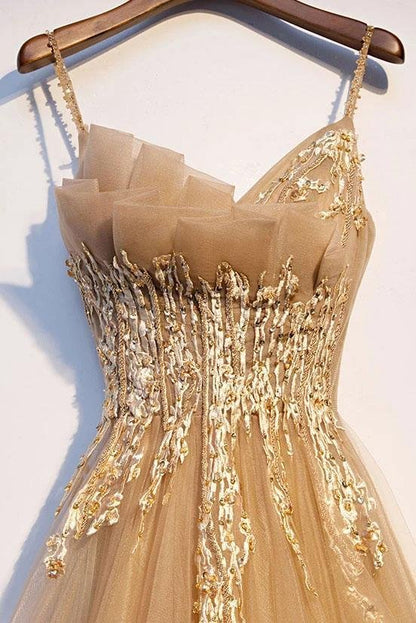 A-line sheer Italian spaghetti strap sleeveless lace lace ball dress floor mopping evening dress